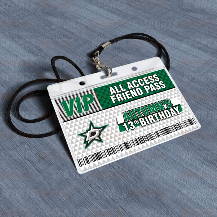 Dallas Stars ID Badge Sports Party Lanyard Clear Plastic Horizontal Name Tags Holders - Image 4