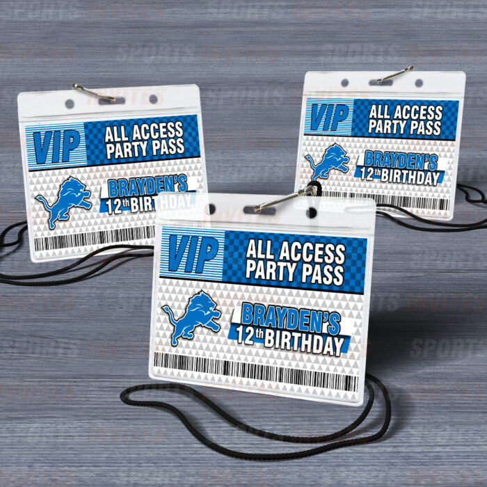 Detroit Lions ID Badge Sports Party Lanyard Clear Plastic Horizontal Name Tags Holders - Image 3