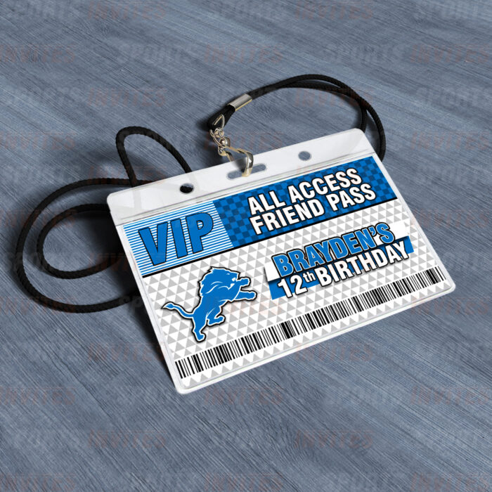 Detroit Lions ID Badge Sports Party Lanyard Clear Plastic Horizontal Name Tags Holders - Image 4
