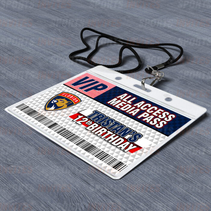 Florida Panthers ID Badge Sports Party Lanyard Clear Plastic Horizontal Name Tags Holders - Image 2