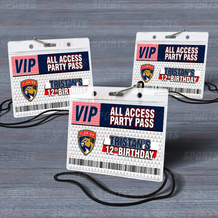Florida Panthers ID Badge Sports Party Lanyard Clear Plastic Horizontal Name Tags Holders - Image 3