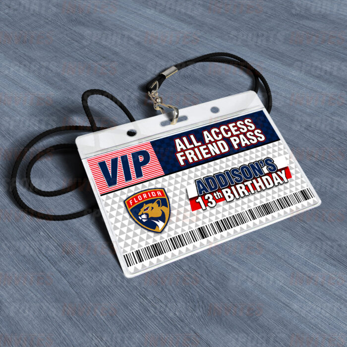 Florida Panthers ID Badge Sports Party Lanyard Clear Plastic Horizontal Name Tags Holders - Image 4