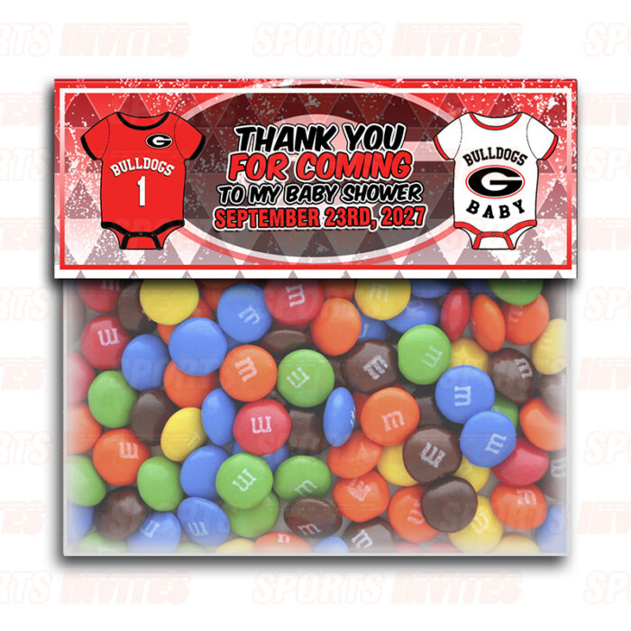 Georgia Bulldogs Baby Shower Sports Party Bag Toppers
