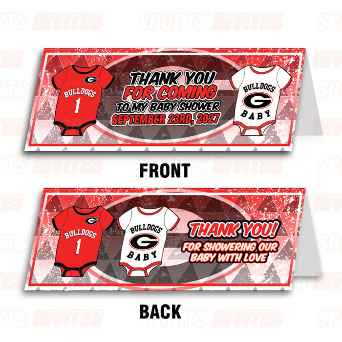 Georgia Bulldogs Baby Shower Sports Party Bag Toppers - Image 2