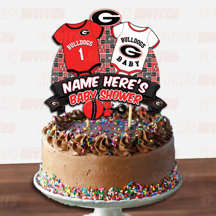 Georgia Bulldogs Baby Shower Cake Topper Sports Party Cake Toppers