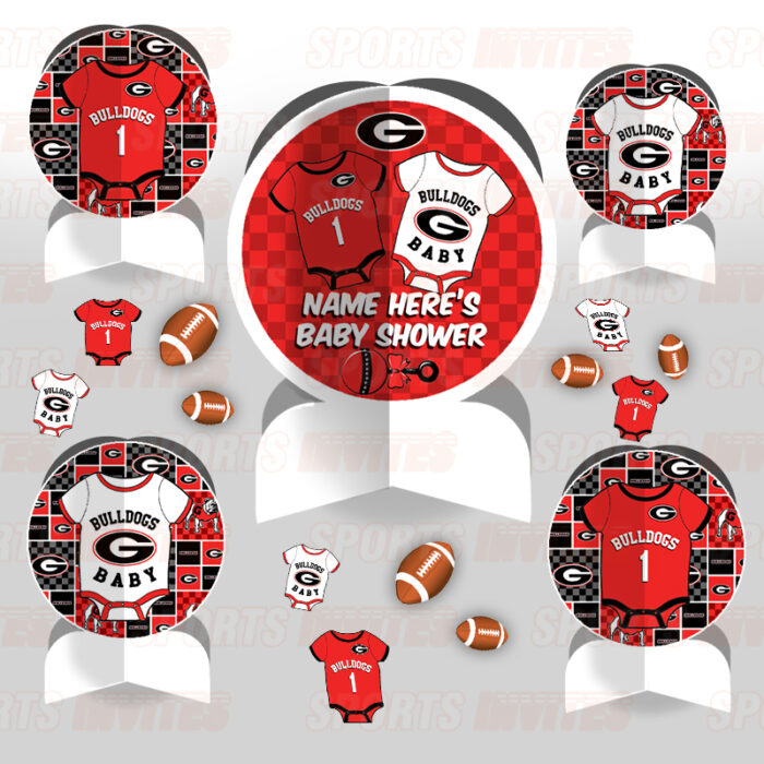 Georgia Bulldogs Baby Shower Sports Party Table Decorating Kit