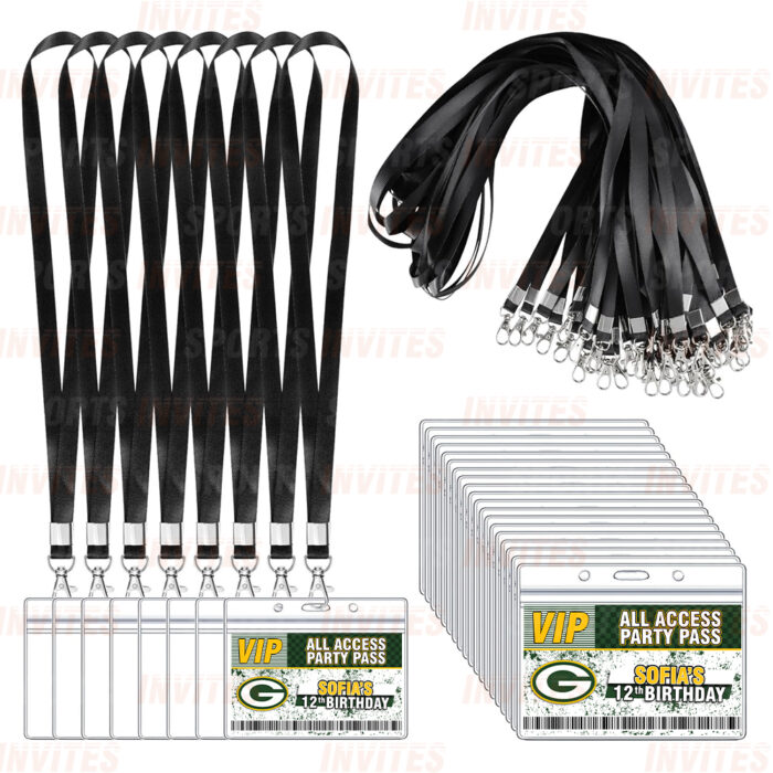 Green Bay Packers ID Badge Sports Party Lanyard Clear Plastic Horizontal Name Tags Holders - Image 5