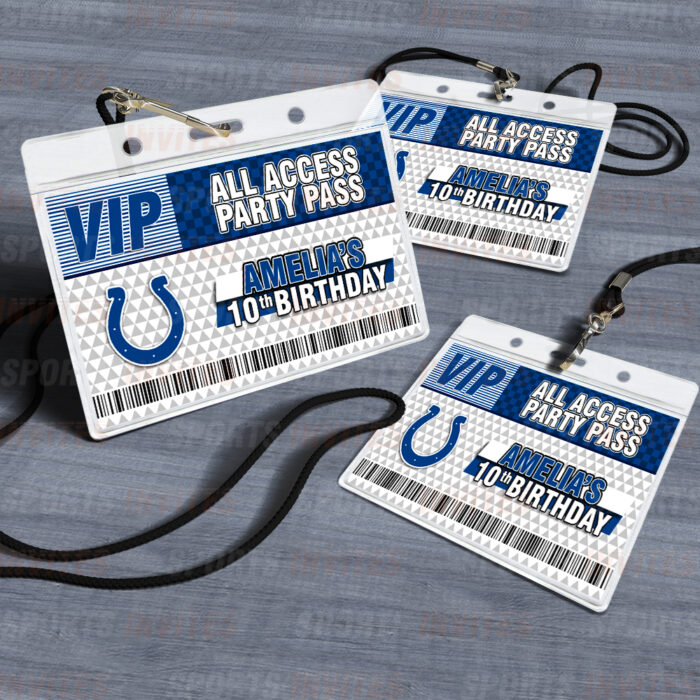 Indianapolis Colts ID Badge Sports Party Lanyard Clear Plastic Horizontal Name Tags Holders