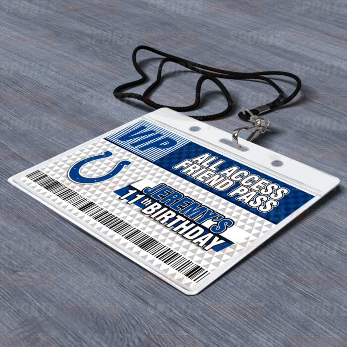 Indianapolis Colts ID Badge Sports Party Lanyard Clear Plastic Horizontal Name Tags Holders - Image 2