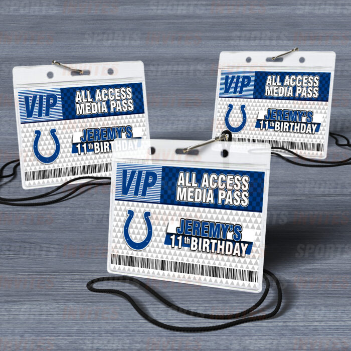 Indianapolis Colts ID Badge Sports Party Lanyard Clear Plastic Horizontal Name Tags Holders - Image 3