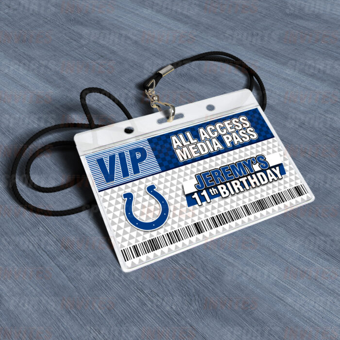 Indianapolis Colts ID Badge Sports Party Lanyard Clear Plastic Horizontal Name Tags Holders - Image 4