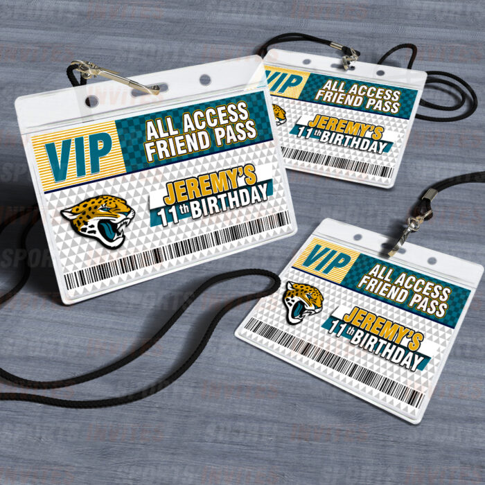 Jacksonville Jaguars ID Badge Sports Party Lanyard Clear Plastic Horizontal Name Tags Holders