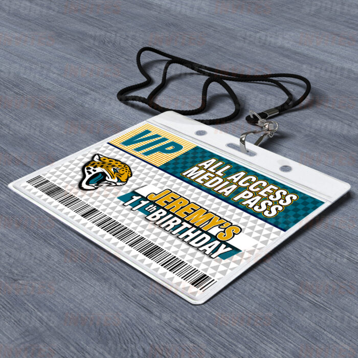 Jacksonville Jaguars ID Badge Sports Party Lanyard Clear Plastic Horizontal Name Tags Holders - Image 2