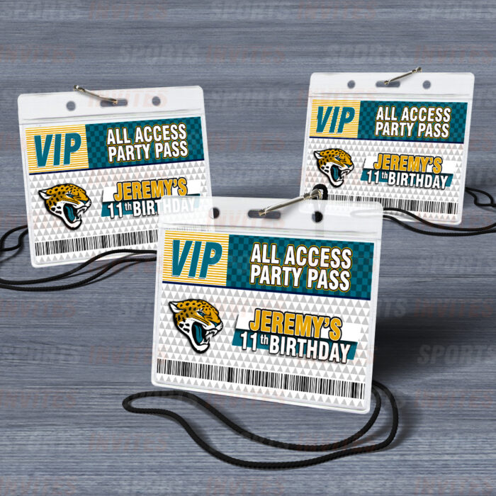 Jacksonville Jaguars ID Badge Sports Party Lanyard Clear Plastic Horizontal Name Tags Holders - Image 3