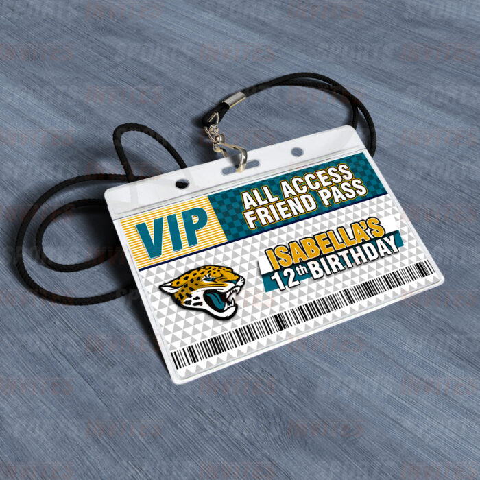 Jacksonville Jaguars ID Badge Sports Party Lanyard Clear Plastic Horizontal Name Tags Holders - Image 4