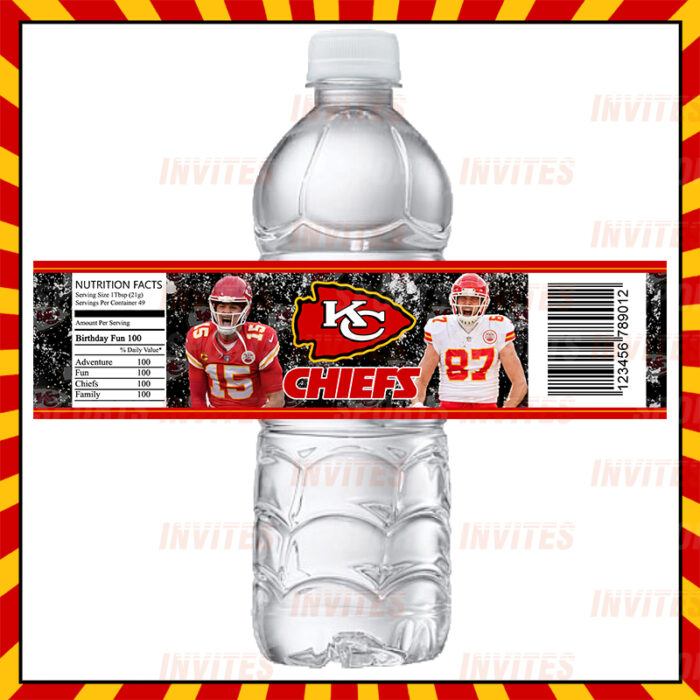 Kansas City Chiefs Sports Custom Bottle Labels - Image 2
