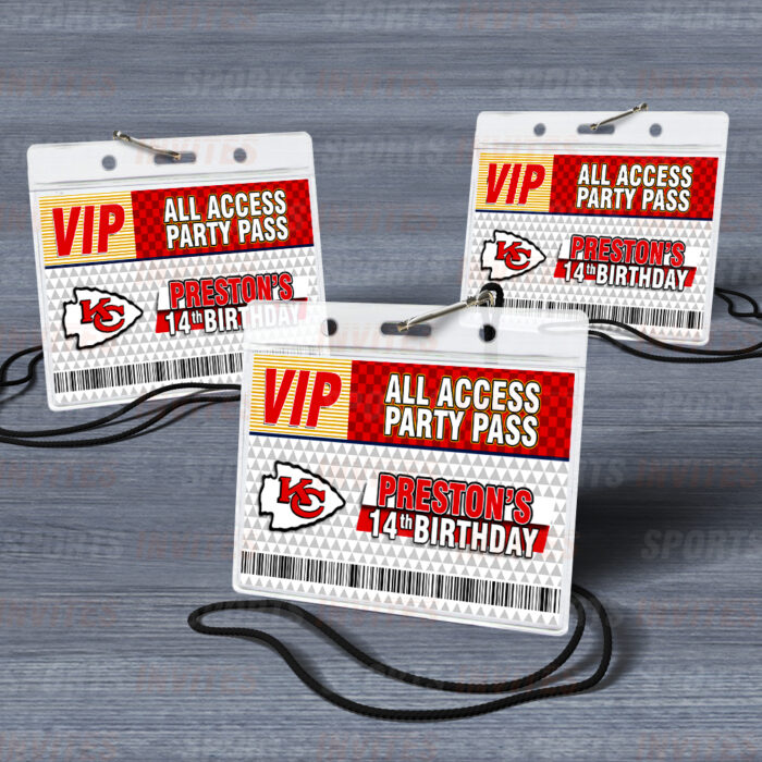 Kansas City Chiefs ID Badge Sports Party Lanyard Clear Plastic Horizontal Name Tags Holders - Image 3