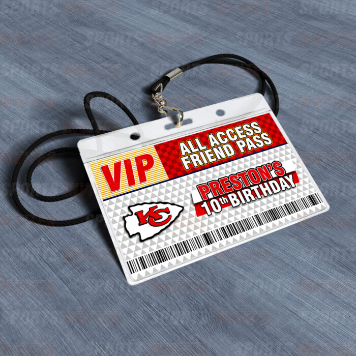 Kansas City Chiefs ID Badge Sports Party Lanyard Clear Plastic Horizontal Name Tags Holders - Image 4