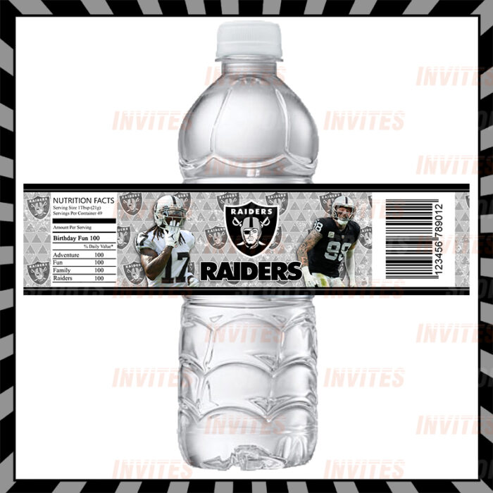 Las Vegas Raiders Custom Sports Party Bottle Labels - Image 2