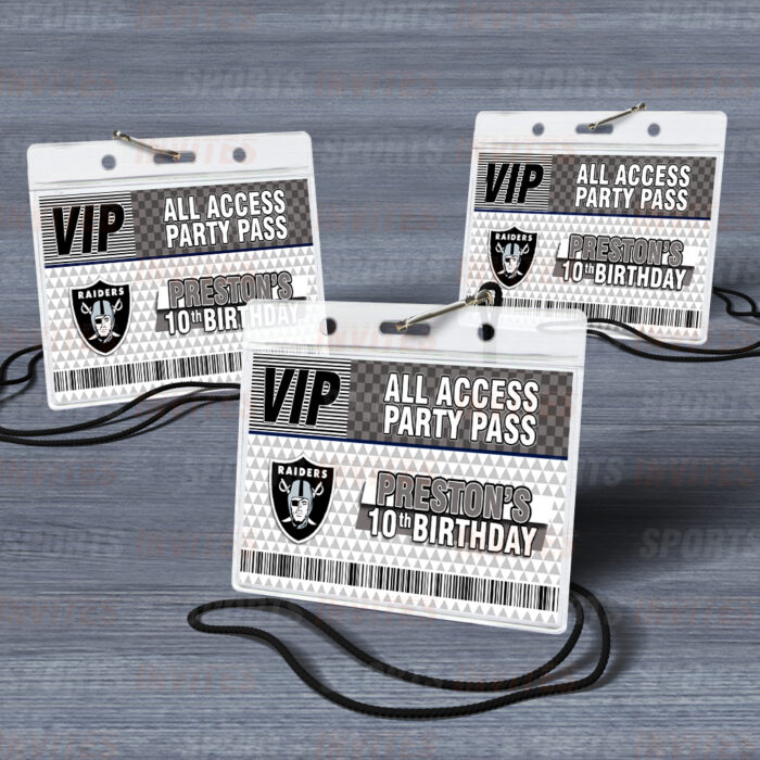 Las Vegas Raiders ID Badge Sports Party Lanyard Clear Plastic Horizontal Name Tags Holders - Image 3