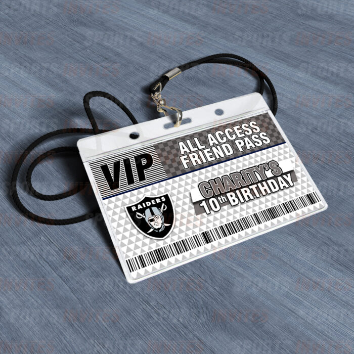 Las Vegas Raiders ID Badge Sports Party Lanyard Clear Plastic Horizontal Name Tags Holders - Image 4