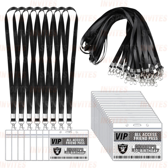 Las Vegas Raiders ID Badge Sports Party Lanyard Clear Plastic Horizontal Name Tags Holders - Image 5