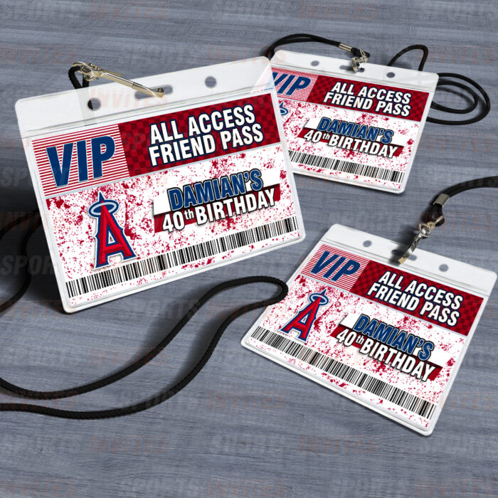 Los Angeles Angels ID Badge Sports Party Lanyard Clear Plastic Horizontal Name Tags Holders