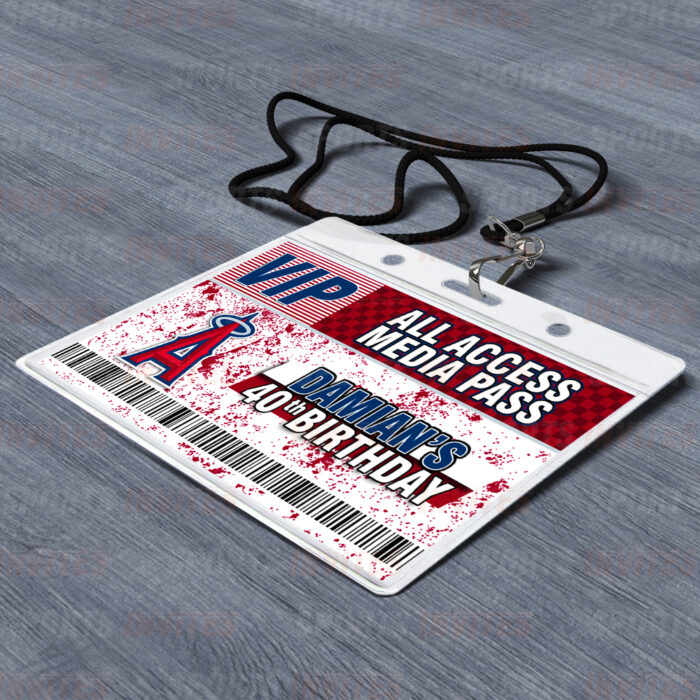 Los Angeles Angels ID Badge Sports Party Lanyard Clear Plastic Horizontal Name Tags Holders - Image 2