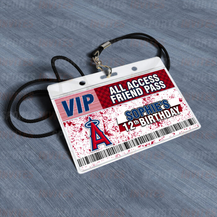 Los Angeles Angels ID Badge Sports Party Lanyard Clear Plastic Horizontal Name Tags Holders - Image 4