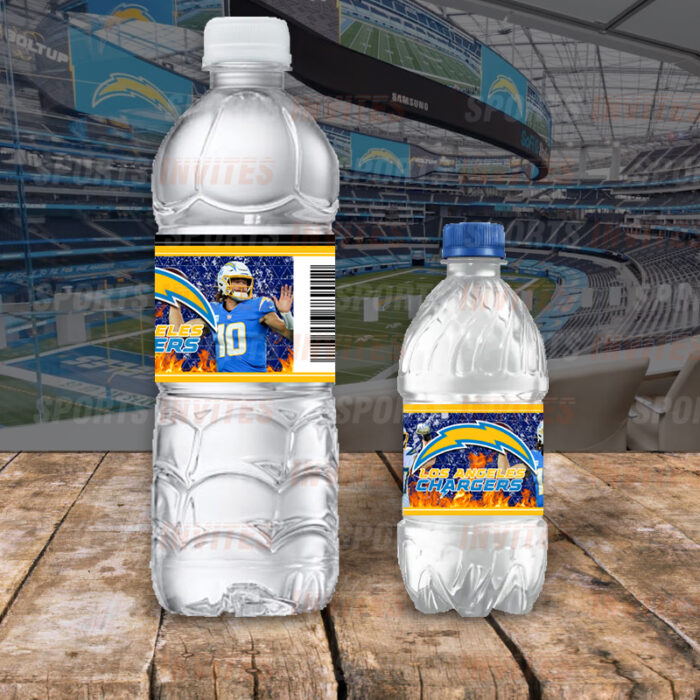 Los Angeles Chargers Custom Sports Party Bottle Labels - Image 3