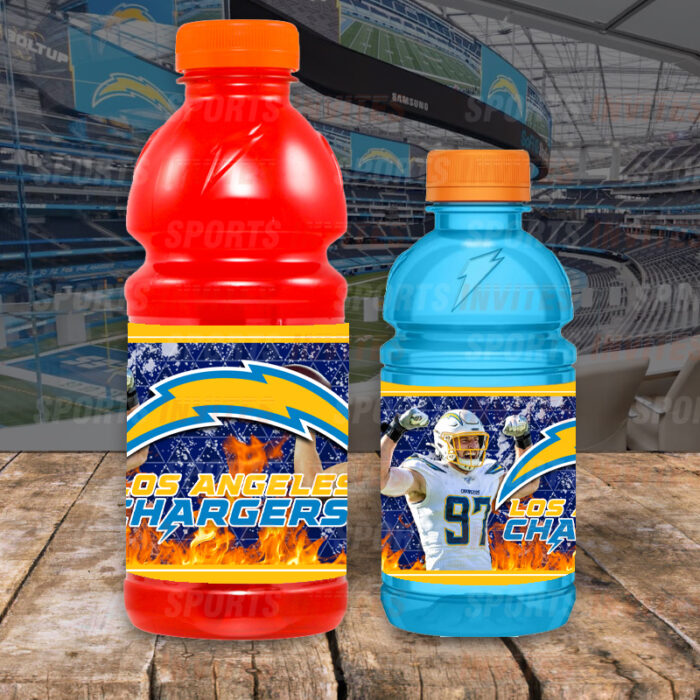 Los Angeles Chargers Custom Sports Party Bottle Labels