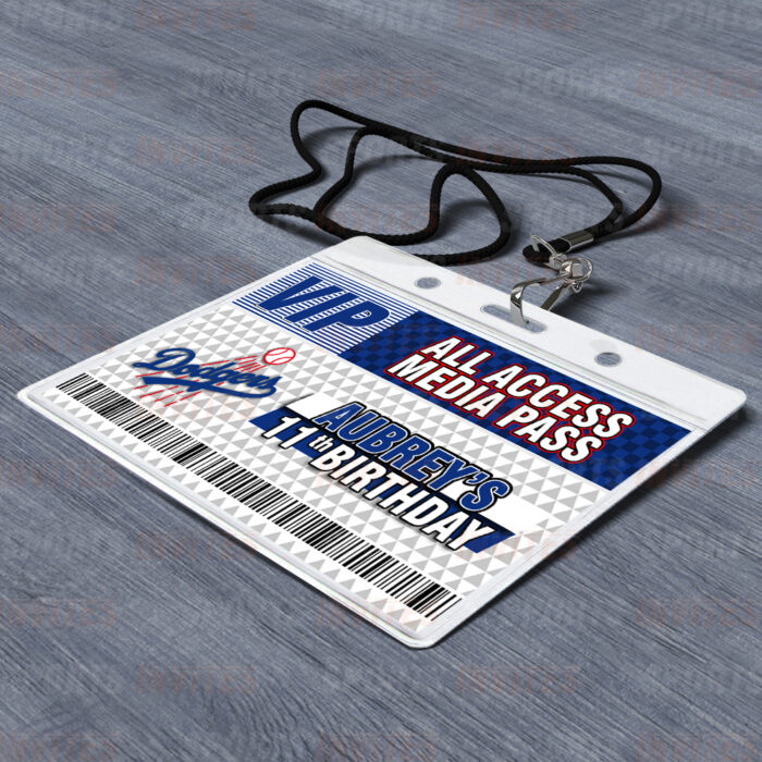 Los Angeles Dodgers ID Badge Sports Party Lanyard Clear Plastic Horizontal Name Tags Holders - Image 2