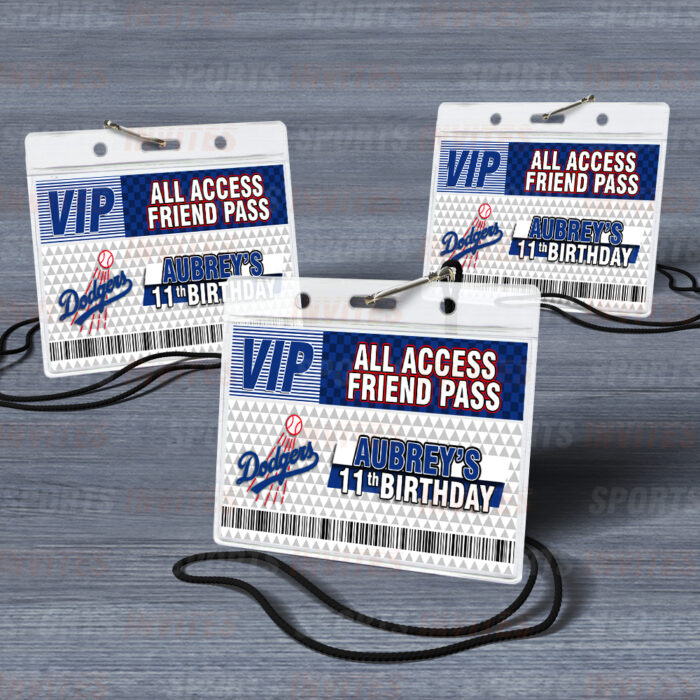 Los Angeles Dodgers ID Badge Sports Party Lanyard Clear Plastic Horizontal Name Tags Holders - Image 5