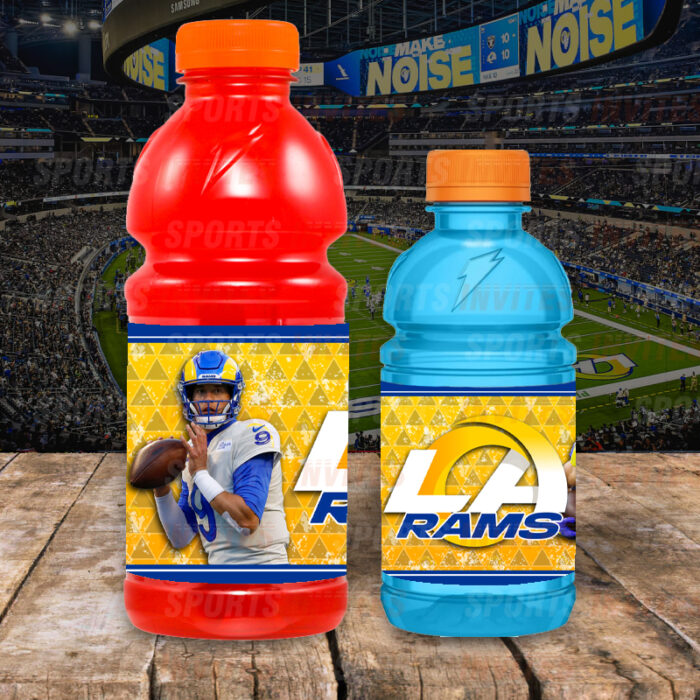 Los Angeles Rams Custom Sports Party Bottle Labels