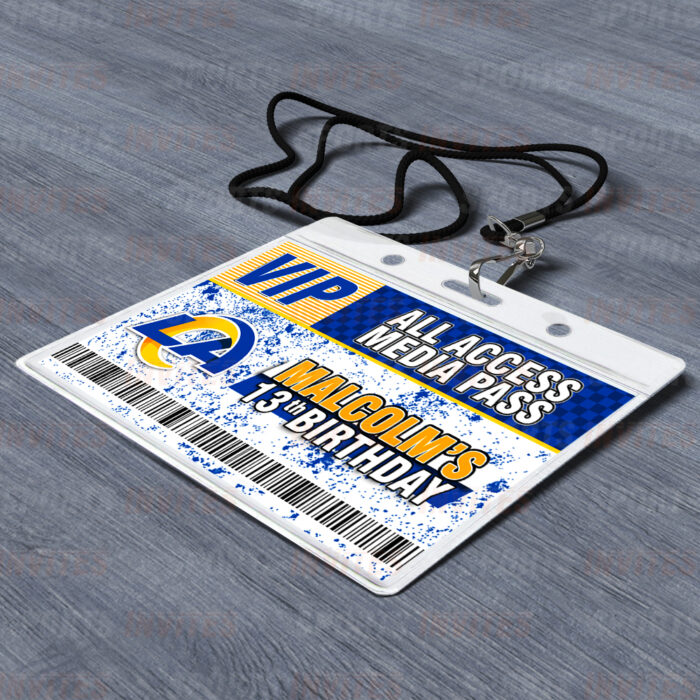 Los Angeles Rams ID Badge Sports Party Lanyard Clear Plastic Horizontal Name Tags Holders - Image 2