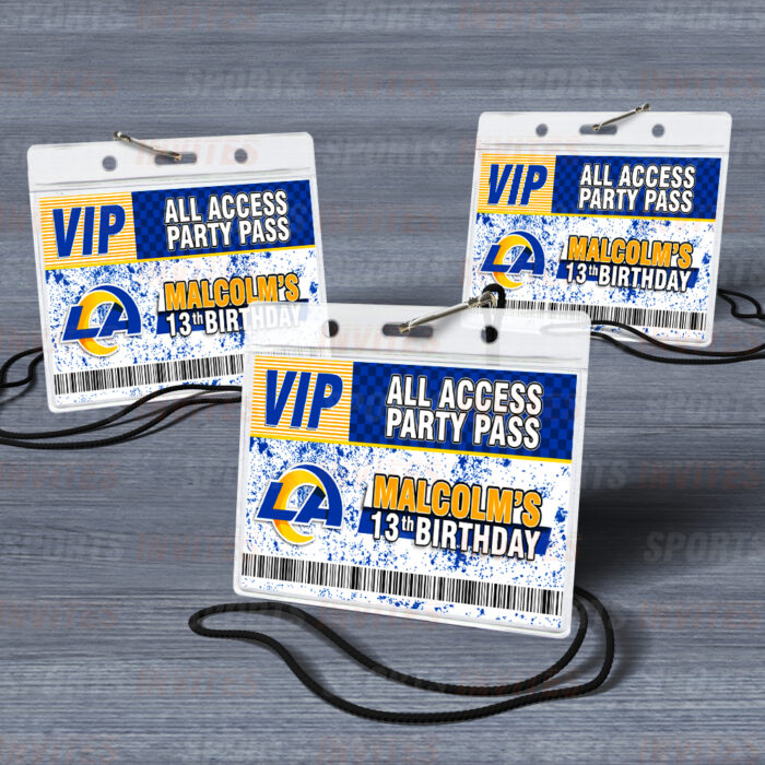 Los Angeles Rams ID Badge Sports Party Lanyard Clear Plastic Horizontal Name Tags Holders - Image 3