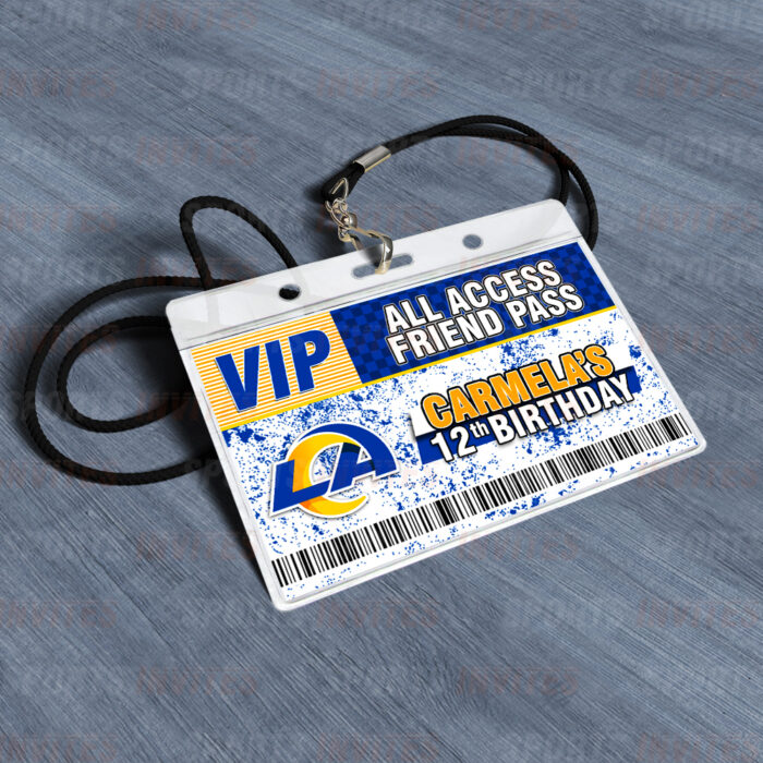 Los Angeles Rams ID Badge Sports Party Lanyard Clear Plastic Horizontal Name Tags Holders - Image 4