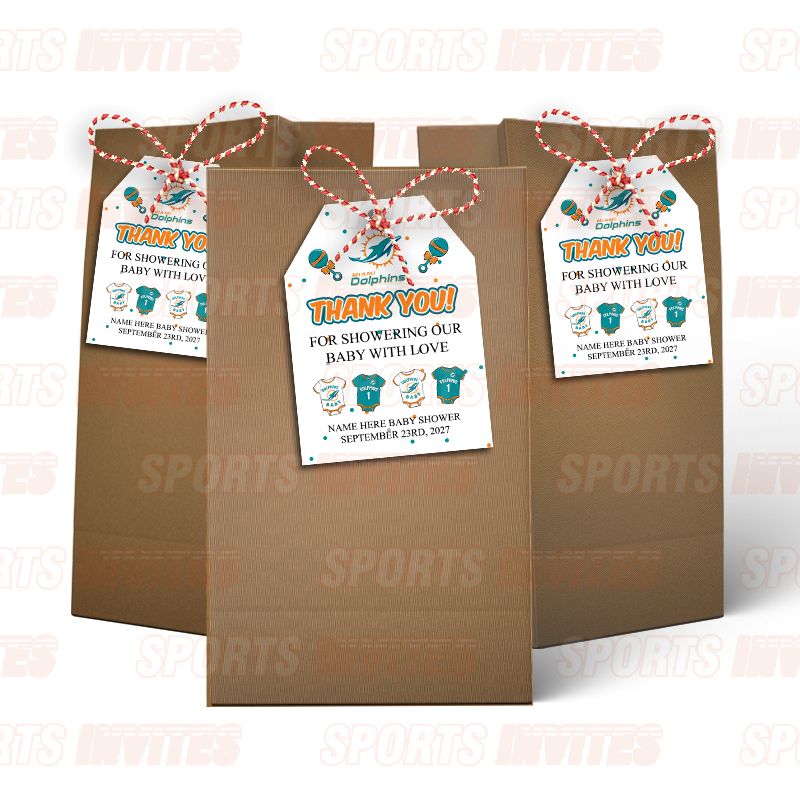 Miami Dolphins Baby Shower Sports Favor Tags - Image 4