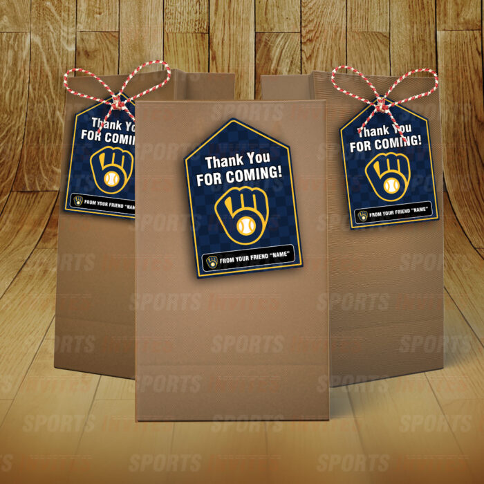 Milwaukee Brewers Bag Tags - Lollie Tags Party Favors - Image 2