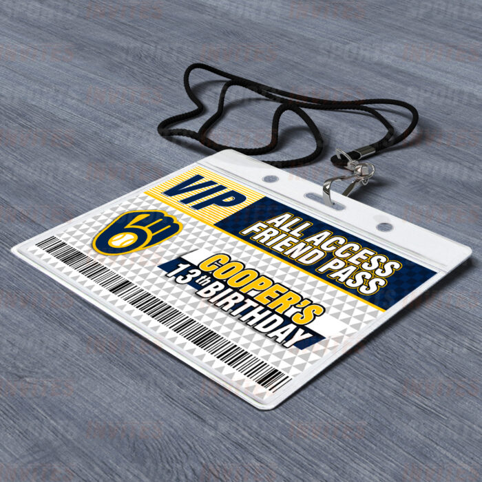 Milwaukee Brewers ID Badge Sports Party Lanyard Clear Plastic Horizontal Name Tags Holders - Image 2
