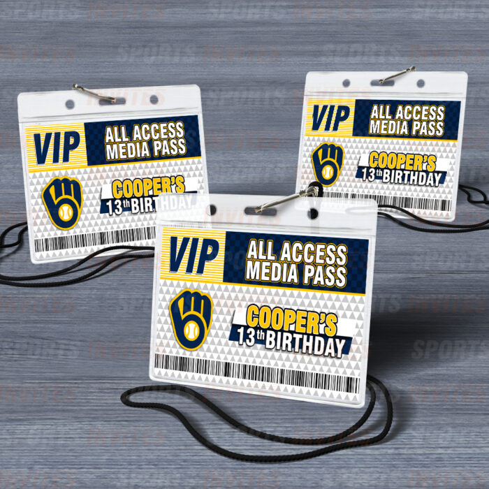 Milwaukee Brewers ID Badge Sports Party Lanyard Clear Plastic Horizontal Name Tags Holders - Image 5