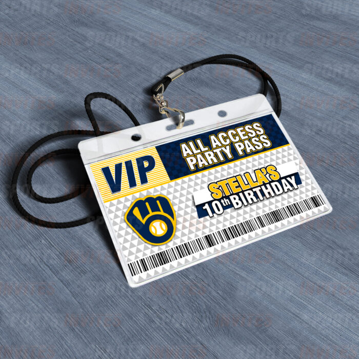 Milwaukee Brewers ID Badge Sports Party Lanyard Clear Plastic Horizontal Name Tags Holders - Image 4