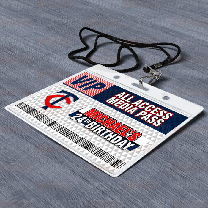 Minnesota Twins ID Badge Sports Party Lanyard Clear Plastic Horizontal Name Tags Holders - Image 2