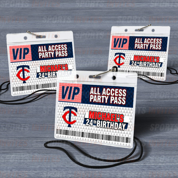 Minnesota Twins ID Badge Sports Party Lanyard Clear Plastic Horizontal Name Tags Holders - Image 5