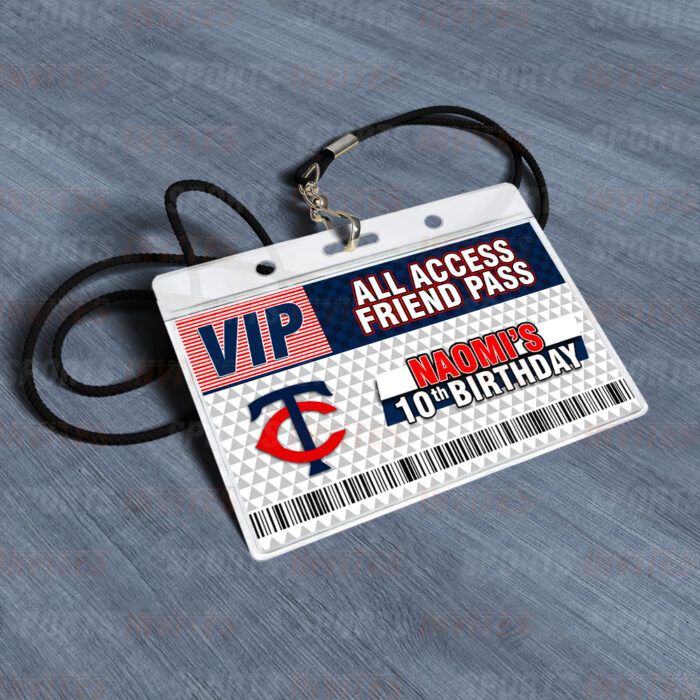 Minnesota Twins ID Badge Sports Party Lanyard Clear Plastic Horizontal Name Tags Holders - Image 4