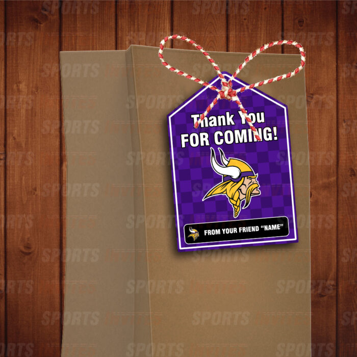 Minnesota Vikings Bag Tags - Lollie Tags Party Favors - Image 2