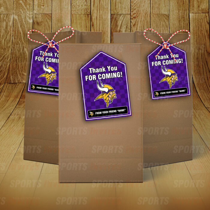 Minnesota Vikings Bag Tags - Lollie Tags Party Favors - Image 3
