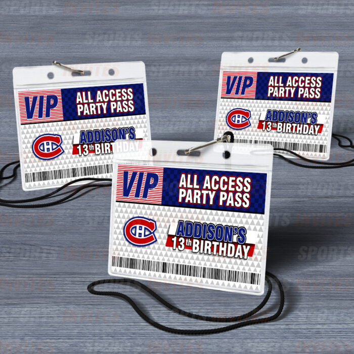 Montreal Canadiens ID Badge Sports Party Lanyard Clear Plastic Horizontal Name Tags Holders - Image 3