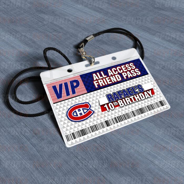 Montreal Canadiens ID Badge Sports Party Lanyard Clear Plastic Horizontal Name Tags Holders - Image 4