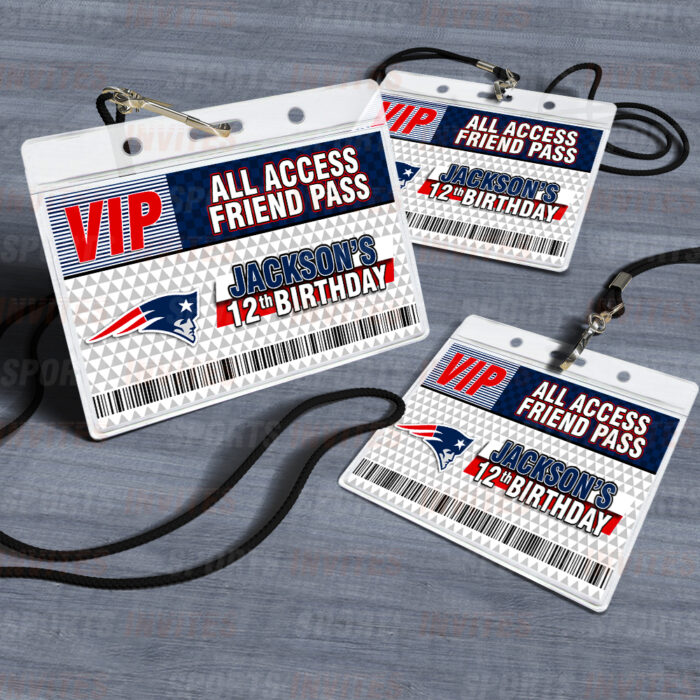 New England Patriots Rams ID Badge Sports Party Lanyard Clear Plastic Horizontal Name Tags Holders